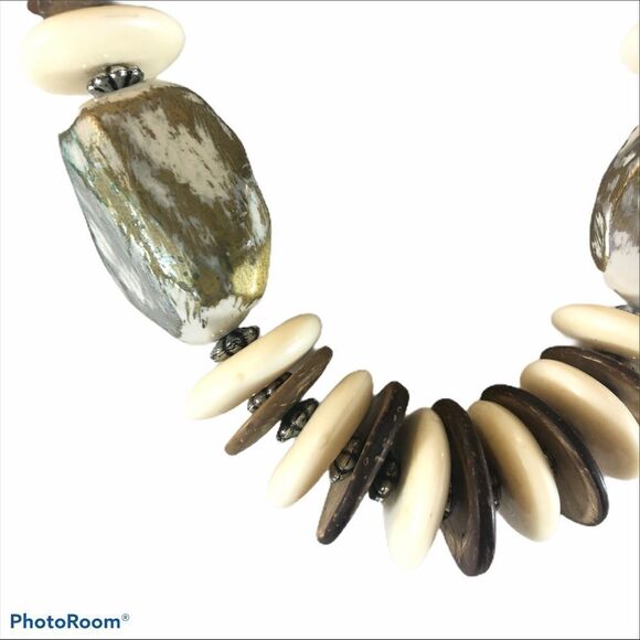 Chunky Mixed Media Statement Necklace‎ - Picture 4 of 8